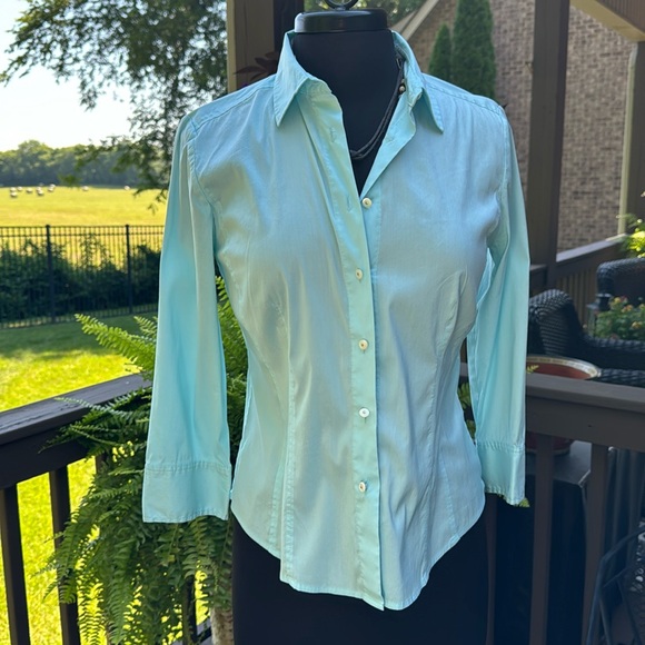 LN -Talbots top (6) & cropped pant (2) in robin egg blue/mint set -so slim! - Picture 2 of 13